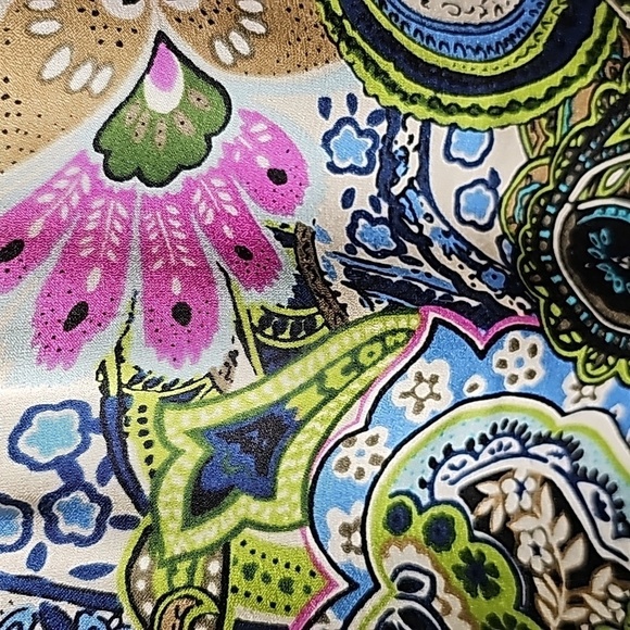 TALBOTS, Paisley print blouse size 16. Cap sleeves.  Polyester multiple colors. - Picture 3 of 8